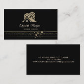 Professionele Gouden Strepen Glitter Huis Dak Visitekaartje (Voorkant / Achterkant)