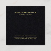 Professionele Gouden Tekst Elegant Slank Premium Z Vierkante Visitekaartje (Achterkant)