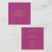 Professionele gouden tekst Lijst Elegante Sjabloon Vierkante Visitekaartje (Voorkant / Achterkant)