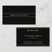 Professionele gouden tekst Modern Clean Black Sjab Visitekaartje (Voorkant / Achterkant)