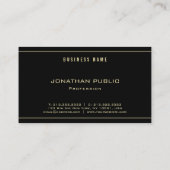 Professionele gouden tekst Modern Clean Black Sjab Visitekaartje (Achterkant)