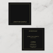 Professionele gouden tekstnaam Elegante zwarte Sja Vierkante Visitekaartje (Voorkant / Achterkant)