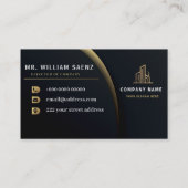 Professionele Gouden Vastgoedmakelaar Logo Visitekaartje (Achterkant)