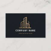 Professionele Gouden Vastgoedmakelaar Logo Visitekaartje (Voorkant)