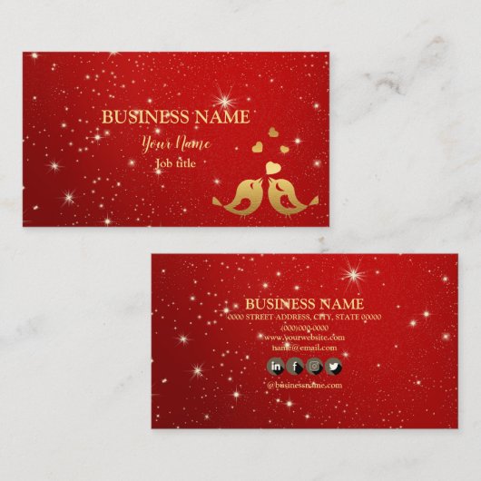 Professionele gouden vogels Hartelijk roodbruin Ru Visitekaartje (Voorkant / Achterkant)