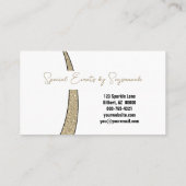 Professionele gouden zilver van faux glitter foto visitekaartje (Achterkant)