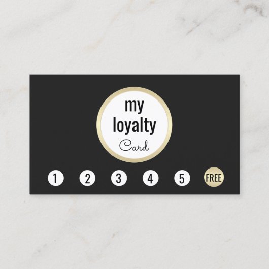 Professionele Gouden Zwarte Klantenloyaliteit 6 St Klantenkaartje (Voorkant)