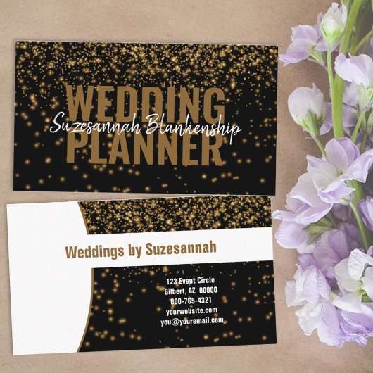 Professionele goudglitter - zwart visitekaartje