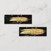 Professionele goudpenseelstreek, marmer mini visitekaartje (Voorkant / Achterkant)