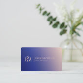 Professionele gradiënt Faux Roos Gold en Navy Blue Visitekaartje (Staand voorkant)
