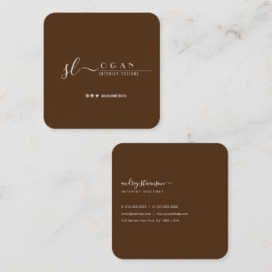 Professionele grafische handtekening Brown Vierkante Visitekaartje