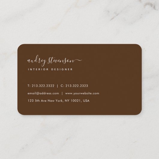 Professionele grafische handtekening Brown Visitekaartje (Achterkant)