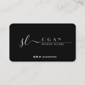 Professionele grafische handtekening zwart en wit visitekaartje (Voorkant)