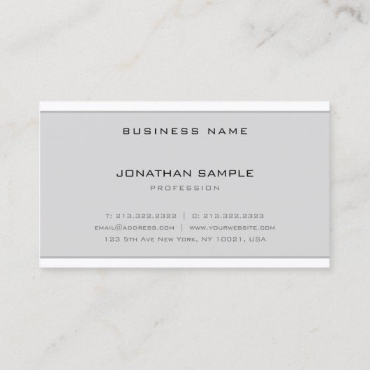 Professionele grafische moderne grijze, eenvoudige visitekaartje (Achterkant)