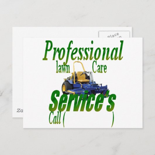 Professionele grasdiensten briefkaart (Voorkant / Achterkant)