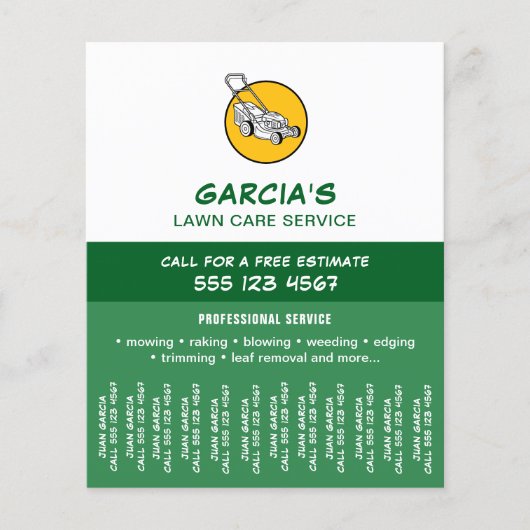 Professionele grasmaaier service slijtstrippen flyer (Voorkant)
