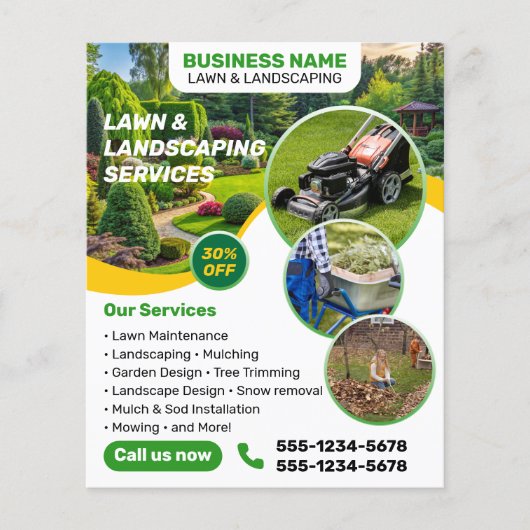 professionele grasverzorging en landschapsarchitec flyer (Voorkant)