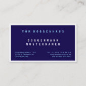 Professionele Great Dane blauw wit Visitekaartje (Achterkant)