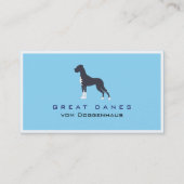 Professionele Great Dane blauw wit Visitekaartje (Voorkant)