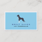 Professionele Great Dane blauw wit  Visitekaartje (Voorkant)