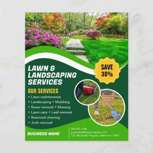Professionele Green Lawn care Lanscaping maaien Flyer (Voorkant)