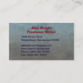 Professionele Grijs Abstract Freelance Schrijver A Visitekaartje (Achterkant)