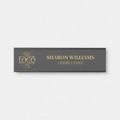 Professionele Grijs Custom Business Logo Kantoor Deurbordje (Voorkant)