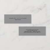 Professionele grijs moderne vlakte slank uniek mini visitekaartje (Voorkant / Achterkant)