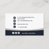 Professionele grijs voeg uw Logo QR-codefoto toe Visitekaartje (Achterkant)