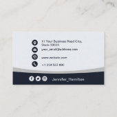 Professionele grijs voeg uw Logo QR-codefoto toe Visitekaartje (Achterkant)