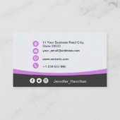 Professionele grijs voeg uw Logo QR-codefoto toe Visitekaartje (Achterkant)