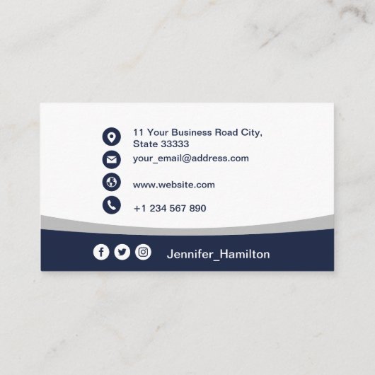 Professionele grijs voeg uw Logo QR-codefoto toe Visitekaartje (Achterkant)