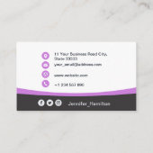 Professionele grijs voeg uw Logo QR-codefoto toe Visitekaartje (Achterkant)