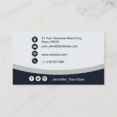 Professionele grijs voegt uw Logo QR-code toe Visitekaartje (Achterkant)