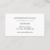 Professionele Grijs Zwart Wit Elegant Visitekaartje (Achterkant)