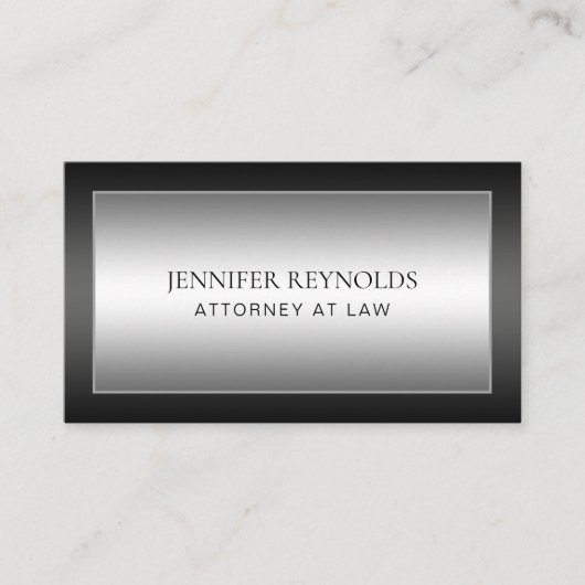 Professionele Grijs Zwart Wit Elegant Visitekaartje (Voorkant)