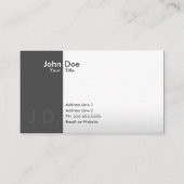 Professionele grijswaarden (met initialen) visitekaartje (Voorkant)