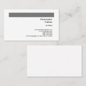 Professionele grijze, eenvoudige platte architectu visitekaartje (Voorkant / Achterkant)