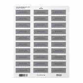 Professionele grijze elegante moderne minimalistis etiket (Full Sheet)