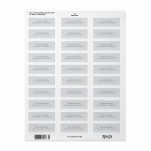 Professionele grijze elegante moderne minimalistis etiket (Full Sheet)