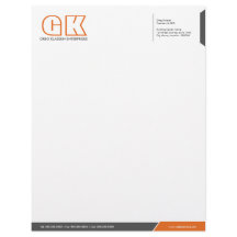 Professionele Grijze en Oranje Letterhoofd Sjabloo