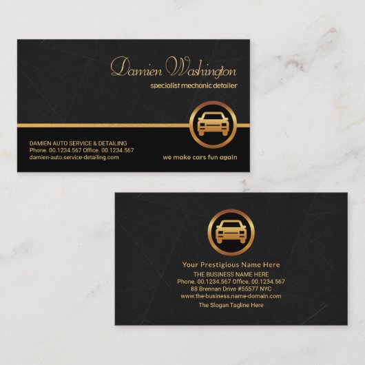 Professionele grijze marmer Automobielauto Visitekaartje (Voorkant / Achterkant)