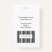 Professionele Grijze Medische ID Badge met Barcode (Achterkant)