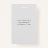 Professionele Grijze Minimalistische Ziekenhuismed Badge (Achterkant)