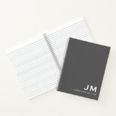 Professionele grijze monogram-initiaal letters notitieboek (Binnen)
