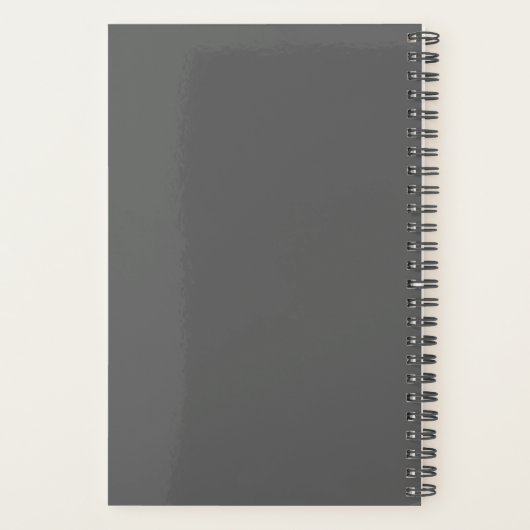 Professionele grijze monogram Initiaal Naam en tit Planner (Achterkant)