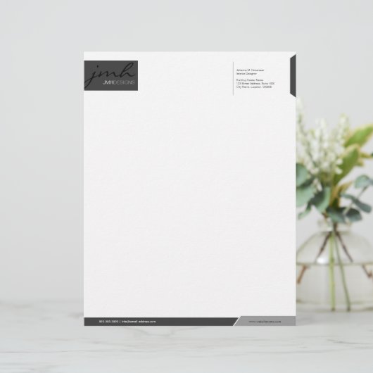 Professionele grijze Sjabloon Briefhoofd Ontwerp (Staand voorkant)