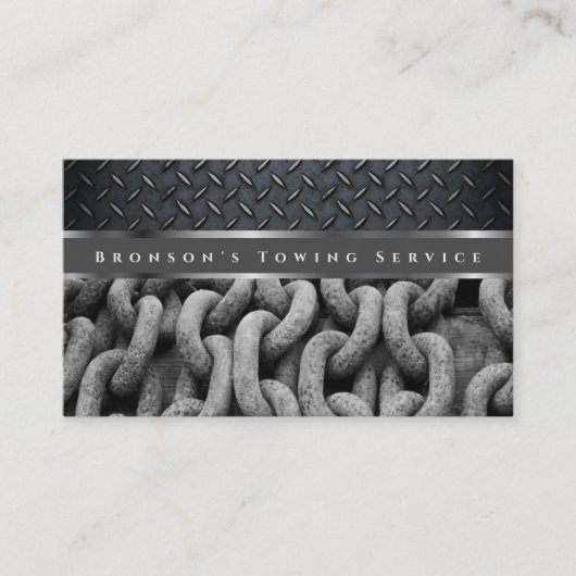 Professionele grijze stalen automatische sleepdien visitekaartje (Voorkant)