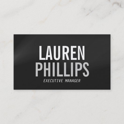 Professionele grijze vettekst visitekaartje (Voorkant)