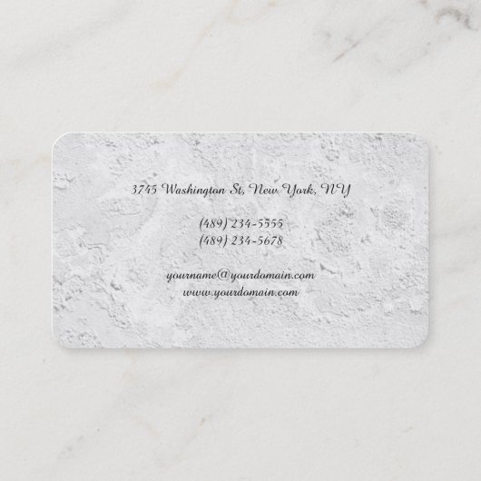 Professionele, grijze wandroze monogram visitekaartje (Achterkant)